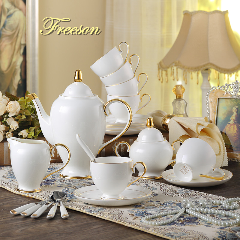 Coffee Tea And Sugar Set - Graça Bone China Conjunto De Café,