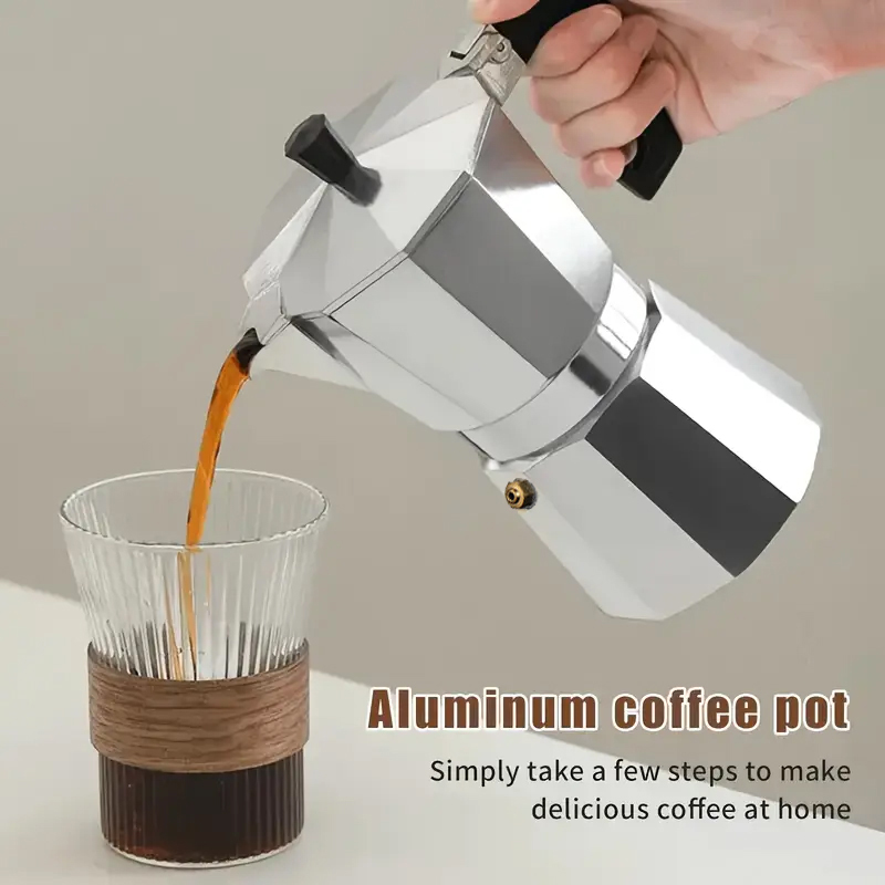 Moka Pot Stove - Cafeteira Moka Clássica de Alumínio 50-300ML