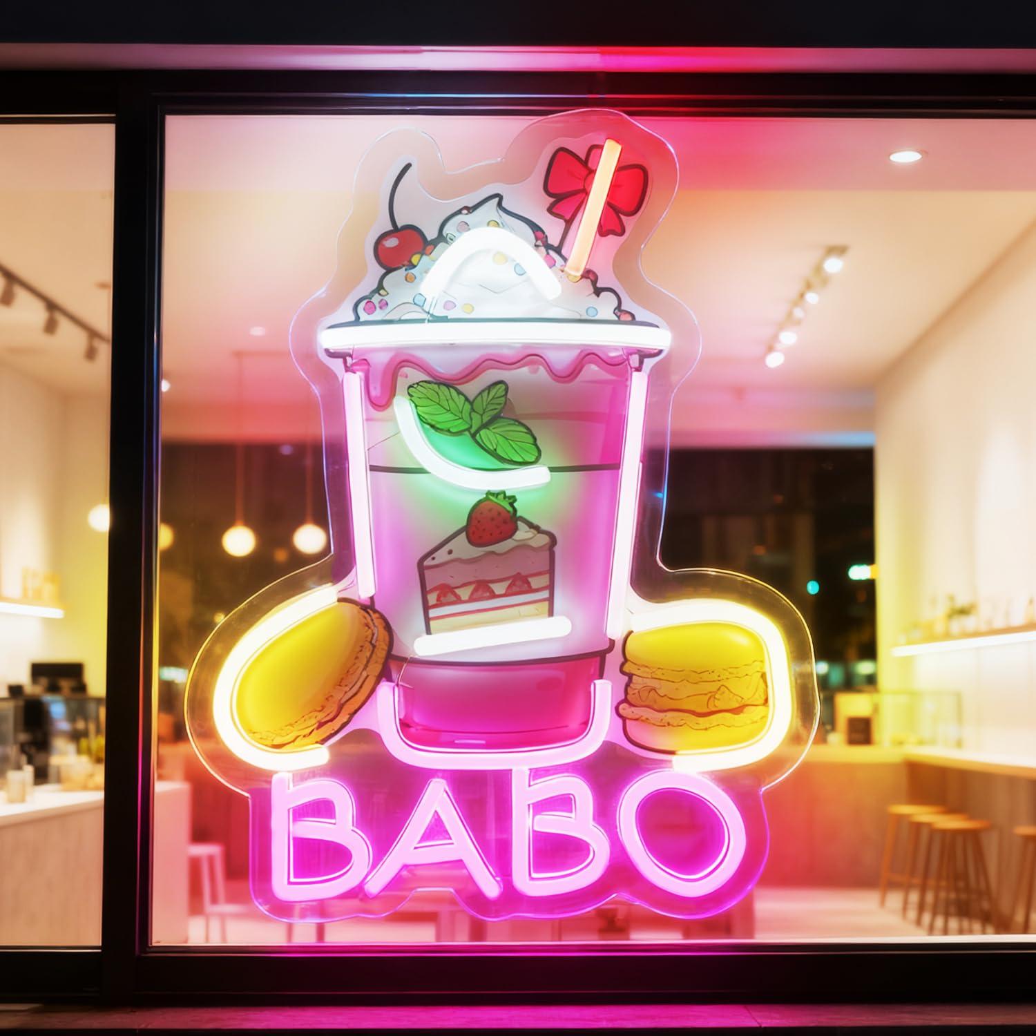 Coffee Tea & Jane - Letreiro Neon Boba, Letreiros Iluminados de
