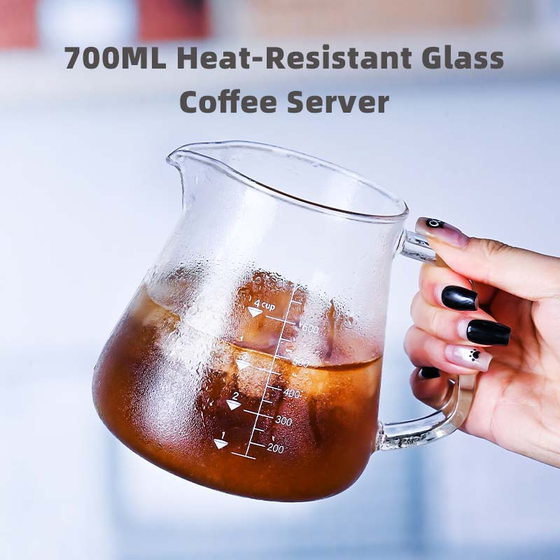 Novo alto borosilicato 700ml v - Coffee Tea And Sugar Set avaliação e preço